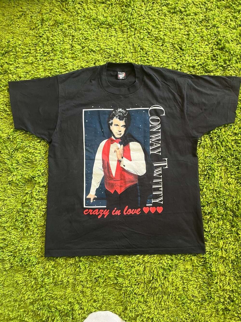Vintage 1990 Conway Twitty Crazy In Love Country Music Graphic T-Shirt